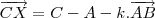 \overrightarrow{CX}=C-A-k.\overrightarrow{AB}