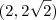 (2,2\sqrt2) (2,2\sqrt2)
