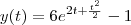 y(t) = 6 e^{2t + \frac{t^2}{2}} -1 y(t) = 6 e^{2t + \frac{t^2}{2}} -1