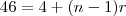 46=4+(n-1)r