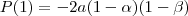 P(1) = -2a(1-\alpha)(1-\beta) P(1) = -2a(1-\alpha)(1-\beta)