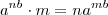 a^{nb} \cdot m = n a^{mb} a^{nb} \cdot m = n a^{mb}