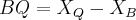 BQ={X}_{Q}-{X}_{B} BQ={X}_{Q}-{X}_{B}