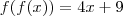 f(f(x))=4x+9
