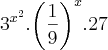 {3}^{{x}^{2}}.{\left(\frac{1}{9} \right)}^{x}.27 {3}^{{x}^{2}}.{\left(\frac{1}{9} \right)}^{x}.27