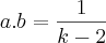 a.b =\frac{1}{k-2}