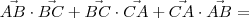 \vec{AB}\cdot \vec{BC} + \vec{BC}\cdot \vec{CA} + \vec{CA}\cdot \vec{AB} =