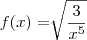 f(x)= \sqrt[]{\frac{3}{{x}^{5}}}