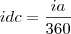 idc = \frac{ia}{360} idc = \frac{ia}{360}