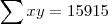 \sum{xy} = 15915 \sum{xy} = 15915
