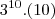 {3}^{10}. (10) {3}^{10}. (10)