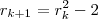 r_{k+1} = r_{k} ^2 -  2