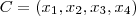 C = (x_1,x_2,x_3,x_4)