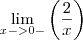 \lim_{x-> 0-}\left(\frac{2}{x} \right) \lim_{x-> 0-}\left(\frac{2}{x} \right)