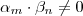 \alpha_m \cdot \beta_n \neq 0 \alpha_m \cdot \beta_n \neq 0