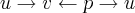 u \rightarrow v \leftarrow p \rightarrow u