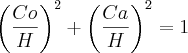 \left(\frac{Co}{H} \right)^2+\left(\frac{Ca}{H} \right)^2=1