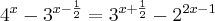 4^x-3^{x-\frac{1}{2}}= 3^{x+\frac{1}{2}}-2^{2x-1}