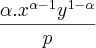 \frac{{\alpha.x}^{\alpha-1} {y}^{1-\alpha}}{p}\right \frac{{\alpha.x}^{\alpha-1} {y}^{1-\alpha}}{p}\right