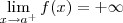 \lim_{x \to a^+} f(x)= + \infty \lim_{x \to a^+} f(x)= + \infty