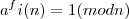 a^fi(n)=1(modn)