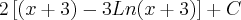 2\left[\left(x+3 \right)-3Ln(x+3) \right]+C