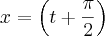x=\left(t+\frac{\pi}{2} \right) x=\left(t+\frac{\pi}{2} \right)