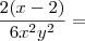 \frac{2(x-2)}{6{x}^{2}{y}^{2}}=