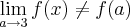 \lim_{a\rightarrow 3} f(x) \neq f(a)