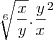 \sqrt[6]{\frac{x}{y}}.{\frac{y}{x}}^{2}