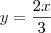 y = \frac{2x}{3}