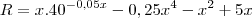 R=x.40^{-0,05x}-0,25x^4-x^2+5x R=x.40^{-0,05x}-0,25x^4-x^2+5x
