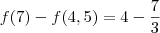 f(7)-f(4,5)=4-\frac{7}{3} f(7)-f(4,5)=4-\frac{7}{3}