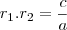 {r}_{1}.{r}_{2}=\frac{c}{a}