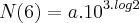 N(6) = a . {10}^{3 . log2}