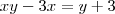 xy-3x=y+3