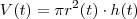 V(t) = \pi r^2(t) \cdot h(t) V(t) = \pi r^2(t) \cdot h(t)