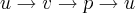 u \rightarrow v \rightarrow p \rightarrow u
