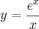 y=\frac{{e}^{x}}{x} y=\frac{{e}^{x}}{x}