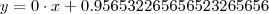 y = 0 \cdot x + 0.956532265656523265656 y = 0 \cdot x + 0.956532265656523265656