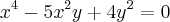x^4-5x^2y+4y^2=0 x^4-5x^2y+4y^2=0