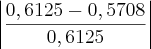 \left|\frac{0,6125-0,5708}{0,6125} \right|