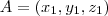 A = \left(x_1,y_1,z_1\right) A = \left(x_1,y_1,z_1\right)