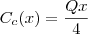 C_c(x)=\frac{Qx}{4}