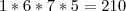 1*6*7*5=210 1*6*7*5=210