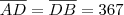 \overline{AD}=\overline{DB}=367