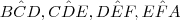 B\hat{C}D, C\hat{D}E, D\hat{E}F, E\hat{F}A B\hat{C}D, C\hat{D}E, D\hat{E}F, E\hat{F}A