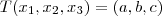 T(x_1,x_2,x_3)=(a,b,c) T(x_1,x_2,x_3)=(a,b,c)