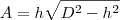 A = h\sqrt{D^2-h^2} A = h\sqrt{D^2-h^2}