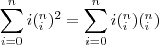 \sum_{{i}={0}}^{n}i(_{i}^{n}\textrm{})^2=\sum_{{i}={0}}^{n}i(_{i}^{n}\textrm{})(_{i}^{n}\textrm{})